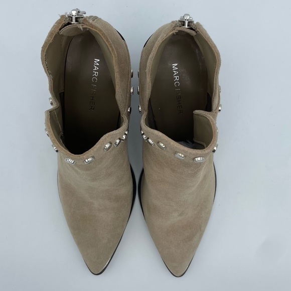 MARC FISHER Dayne Studded Booties Dark Natural Suede Size 8.5 M - Picture 13 of 17